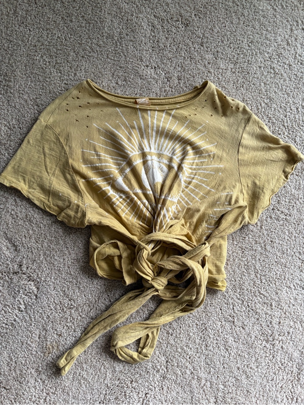 Magnolia pearl yellow Eye of Providence Tawney Wrap Cotton Jersey Coal one size - Picture 3 of 15